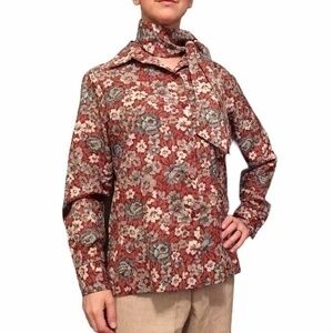 Vintage Alex Colman Sportswear Set: Floral Blouse & Scarf